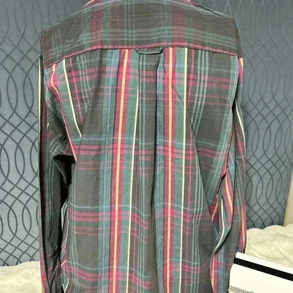 McGREGOR Button Front Shirt Size XL Grid Striped Long Sleeves EUC - Picture 4 of 15